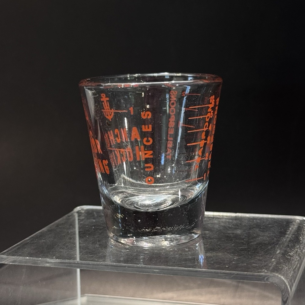 Anchor Hocking Measuring Shot Glass 2oz Red Lettering Kitchen Tool Gadget - Picture 4 of 8